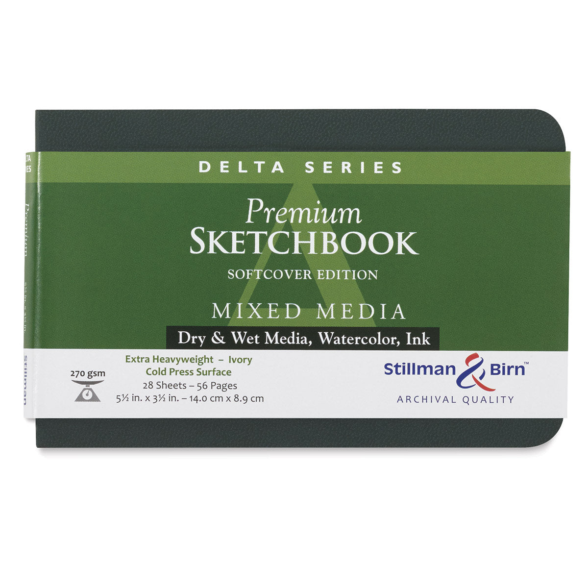 Stillman & Birn Mixed Media Journal Delta Series 5.5 x 3.5 Landscape - Softcover, Ivory