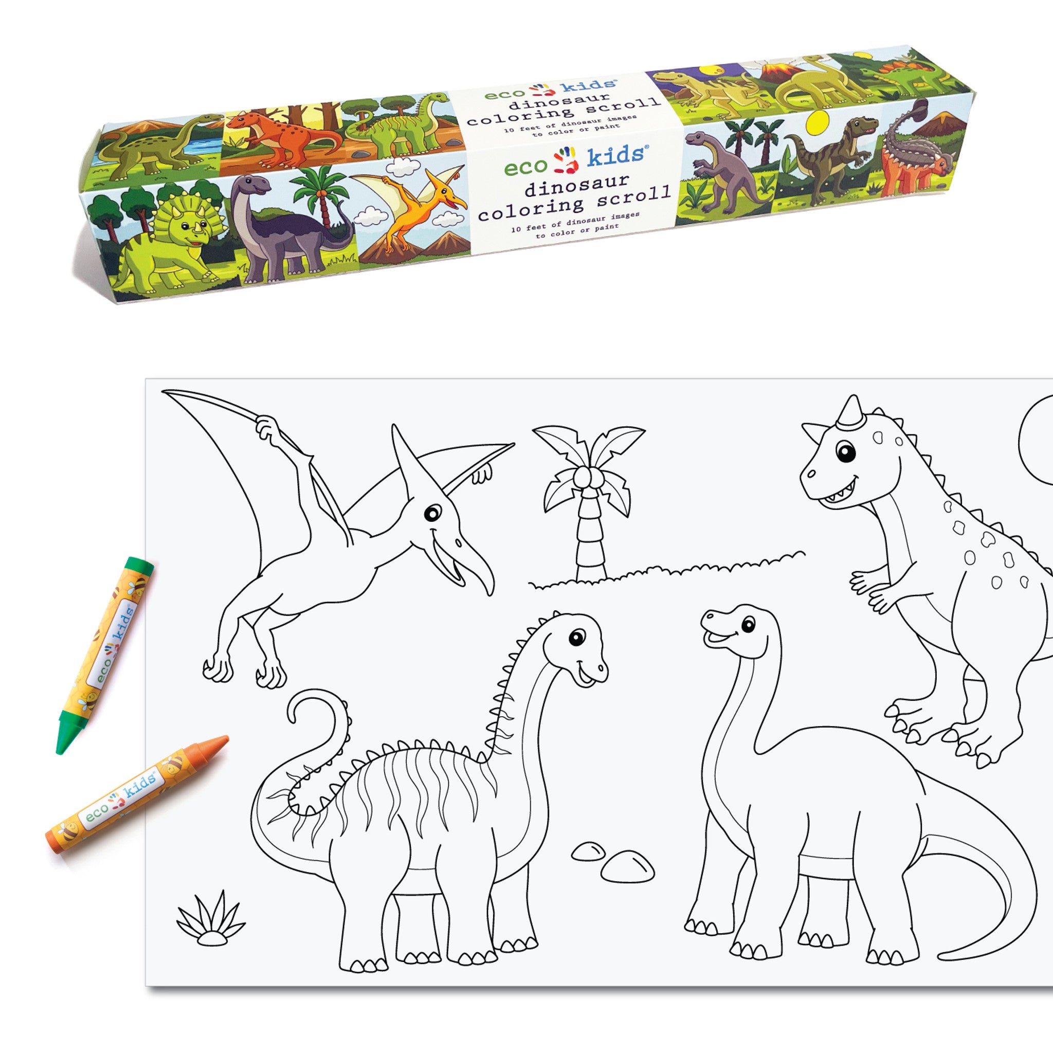 eco kids Coloring Scroll, Dinosaur