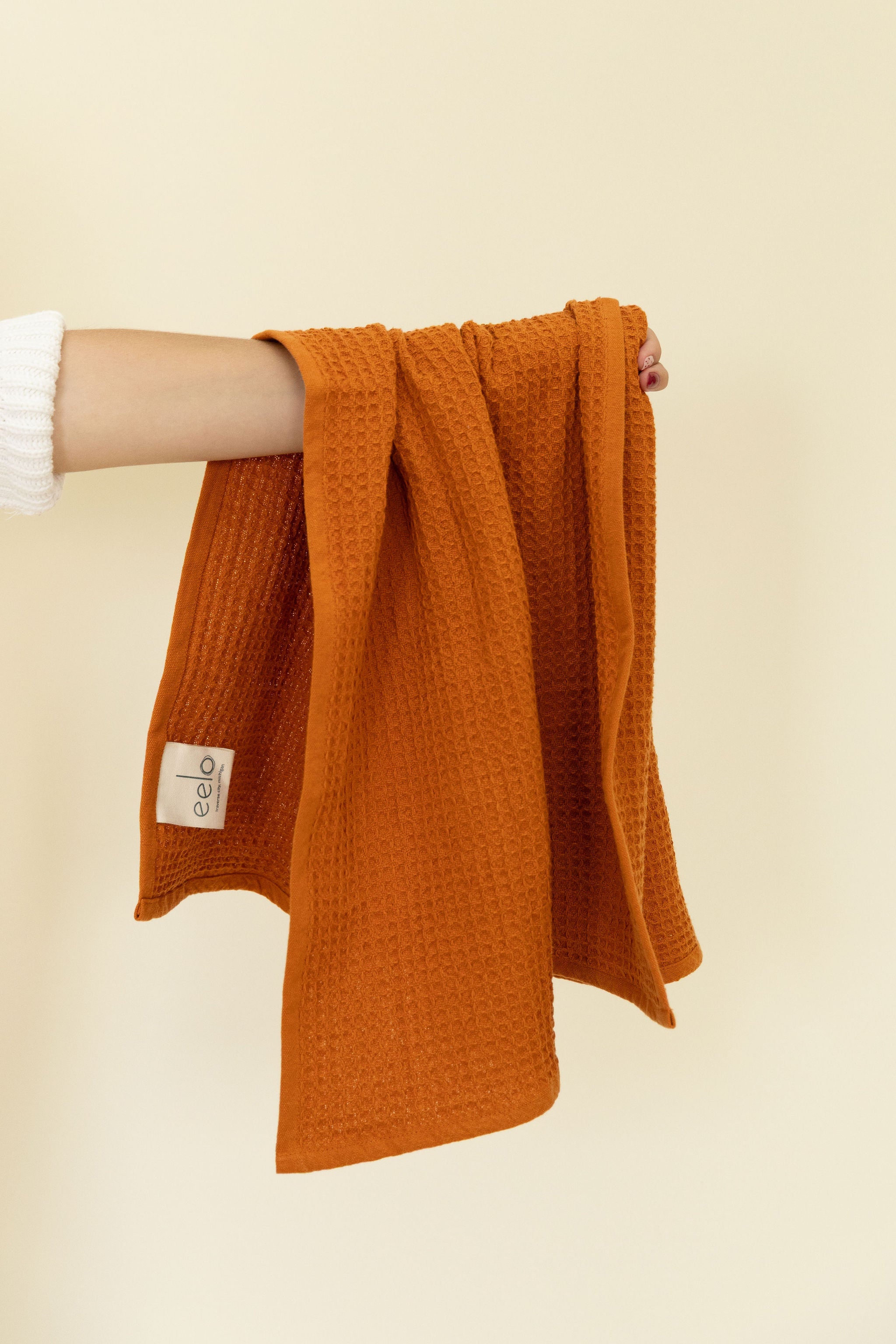 Organic Cotton Waffle Weave Hand Towel - Auburn