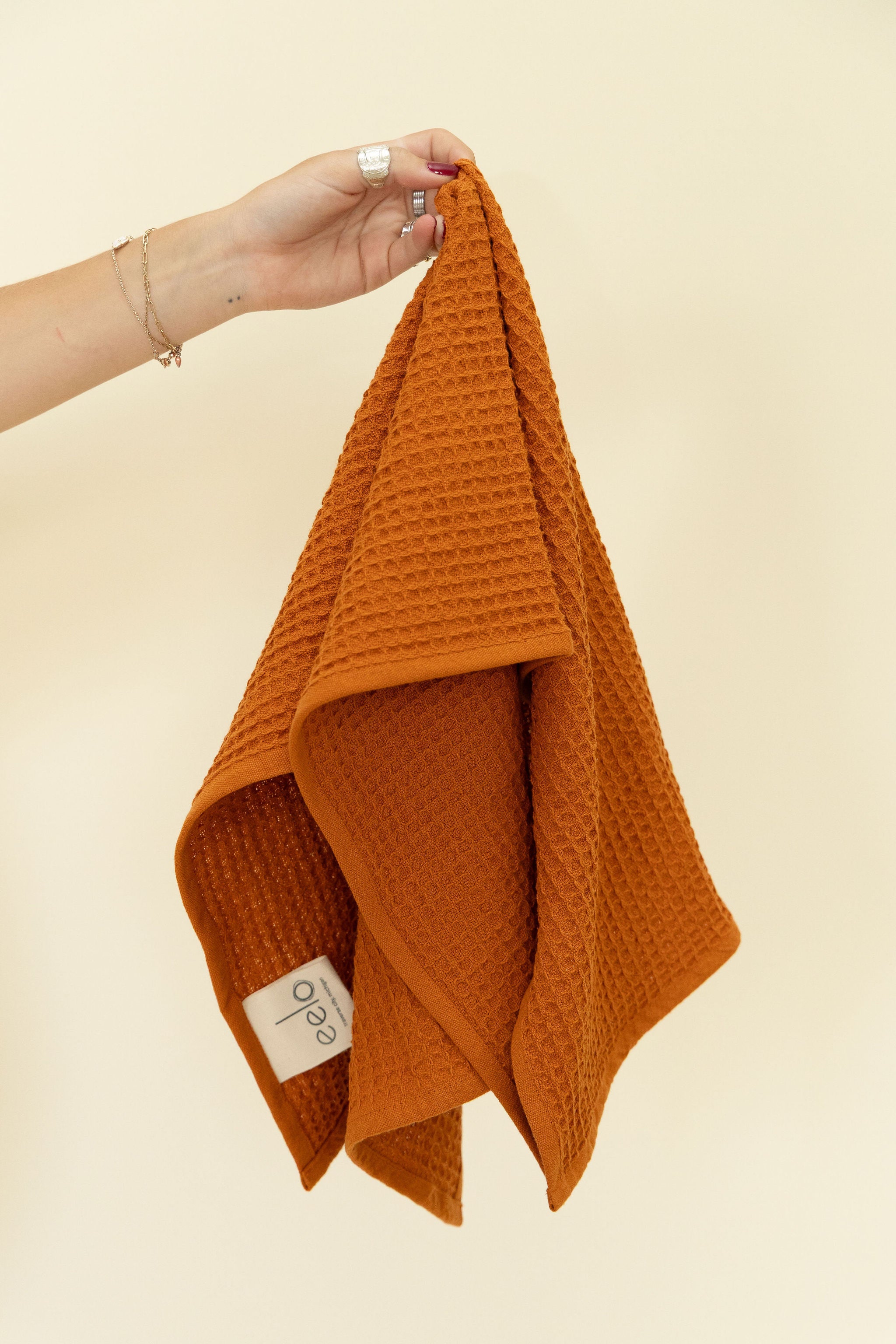Organic Cotton Waffle Weave Hand Towel - Auburn