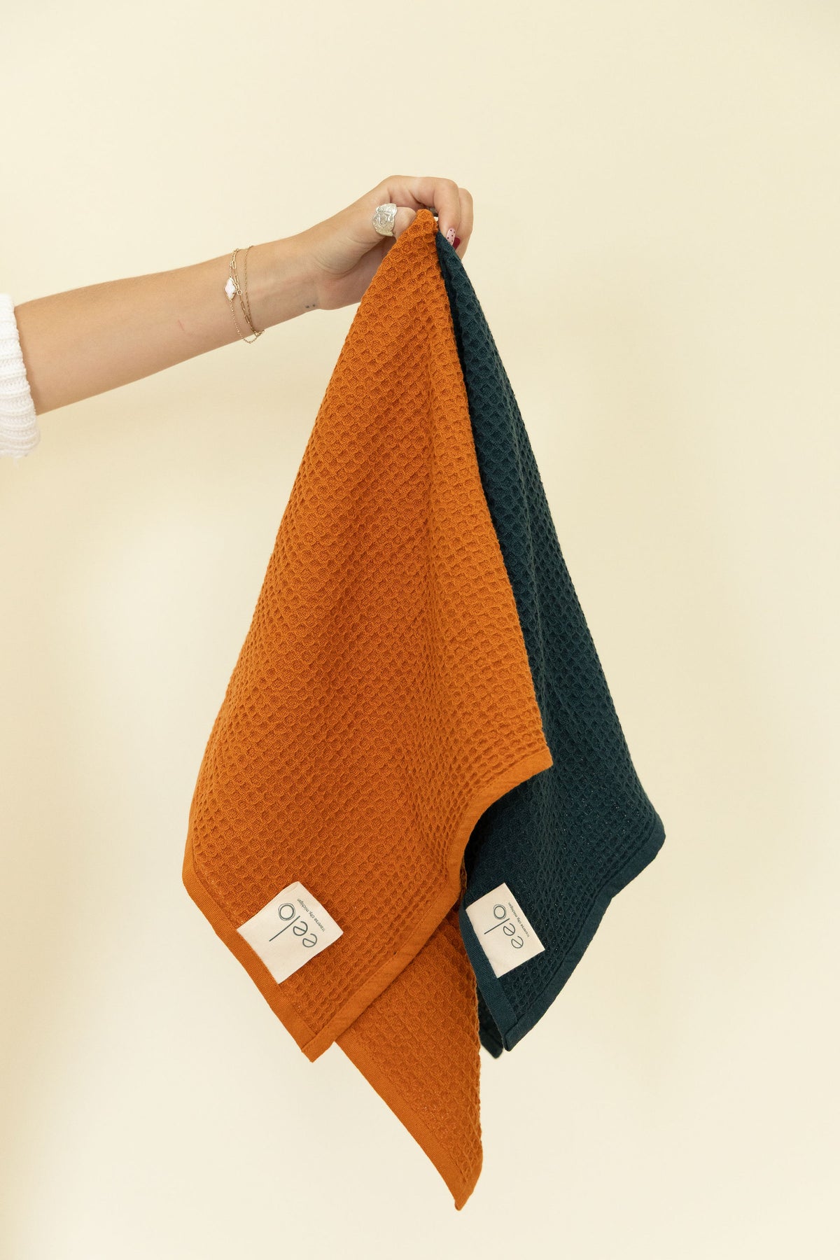 Organic Cotton Waffle Weave Hand Towel - Auburn