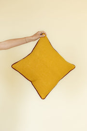 18x18 Mustard Linen Pillow Cover