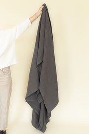 Organic Cotton Waffle Weave Blanket - Pebble