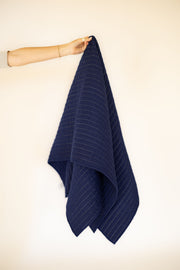 Organic Cotton Quilted Throw - Navy