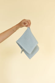 Organic Cotton Waffle Weave Facecloth - Forget Me Not