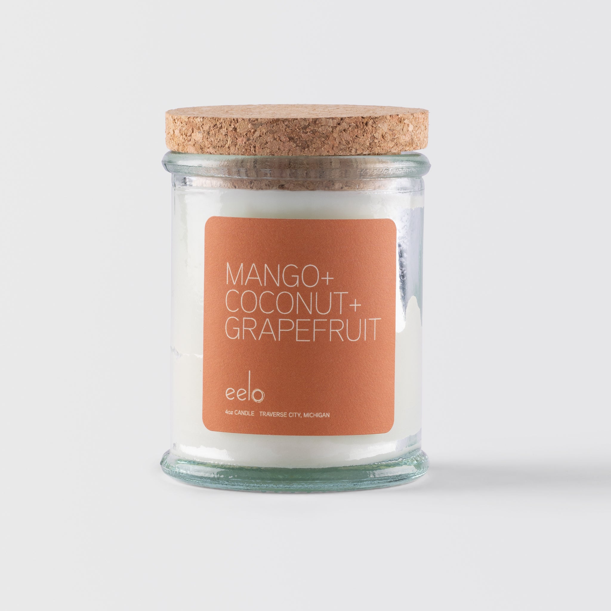 eelo 4 oz Candle, Mango + Coconut + Grapefruit 