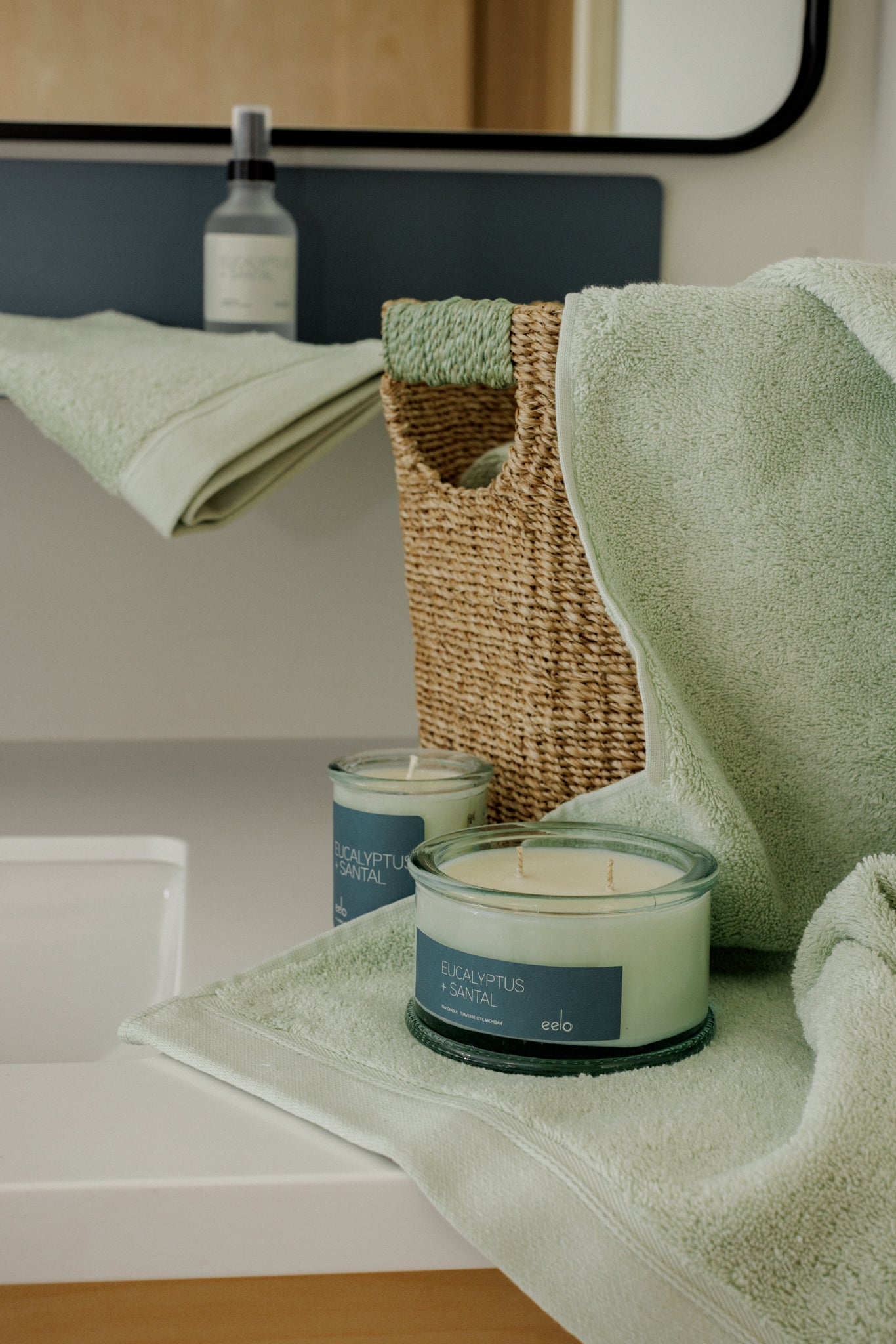 eelo Lifestyle, Eucalyptus + Santal Candles and Room Spray